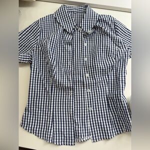 womens Blue Checkered Shirt